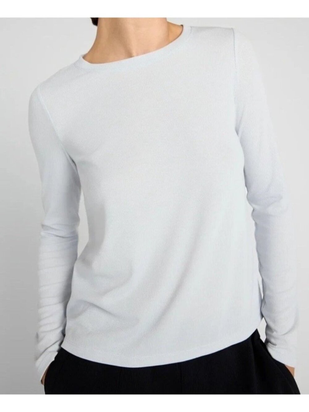 Mondetta Womens Light Blue Long Sleeve Anti-Odor Top Tencel Blend Size S